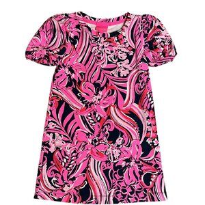 Lilly Pulitzer Girls Mini Rhett Dress Flirty Fins and Feathers - Size S 4/5
